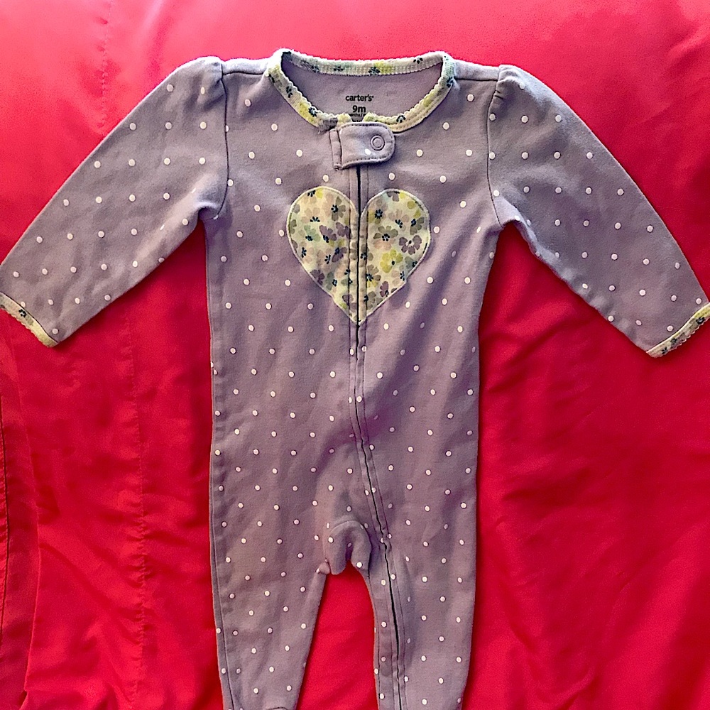 Pretty Little Girl Footed Romper/Sleeper Sz.9months $5